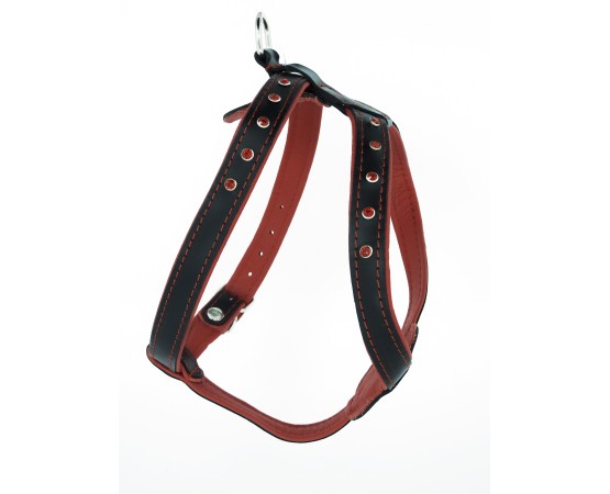 Ham pentru caini din piele naturala cu cristale Swarovski