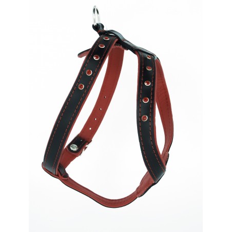 Ham pentru caini din piele naturala cu cristale Swarovski