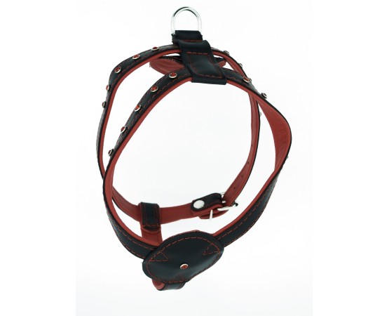 Ham pentru caini din piele naturala cu cristale Swarovski