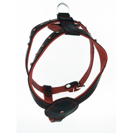 Ham pentru caini din piele naturala cu cristale Swarovski