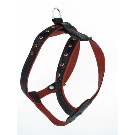 Ham pentru caini din piele naturala cu cristale Swarovski