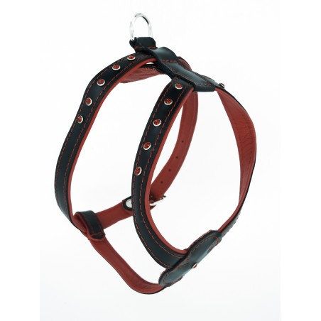 Ham pentru caini din piele naturala cu cristale Swarovski