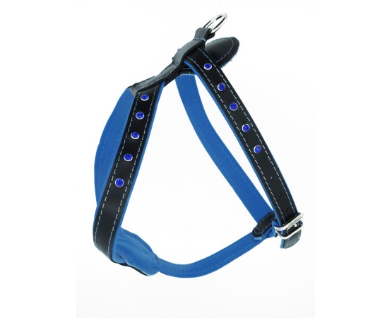 Ham din piele pentru caini prevazut cu cristale Swarovski