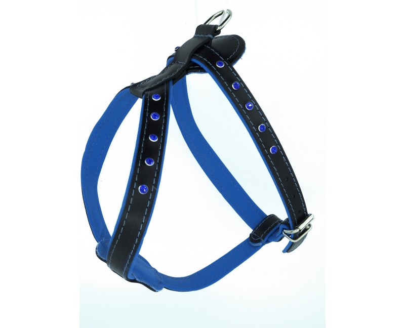 Ham din piele pentru caini prevazut cu cristale Swarovski