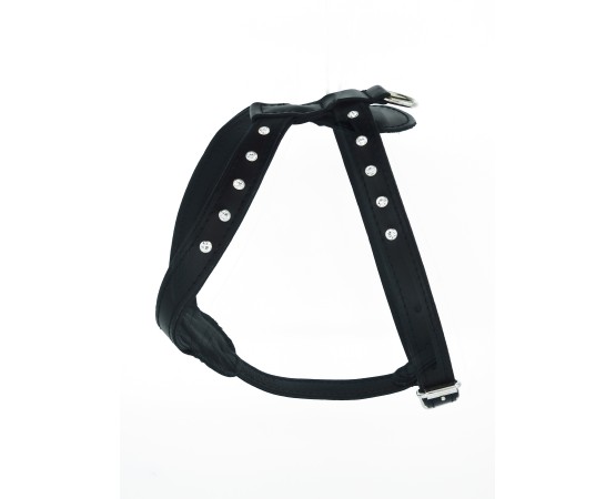 Ham din piele pentru caini , prevazut cu cristale Swarovski