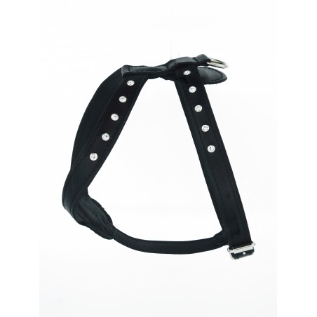 Ham din piele pentru caini , prevazut cu cristale Swarovski