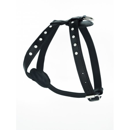 Ham din piele pentru caini , prevazut cu cristale Swarovski