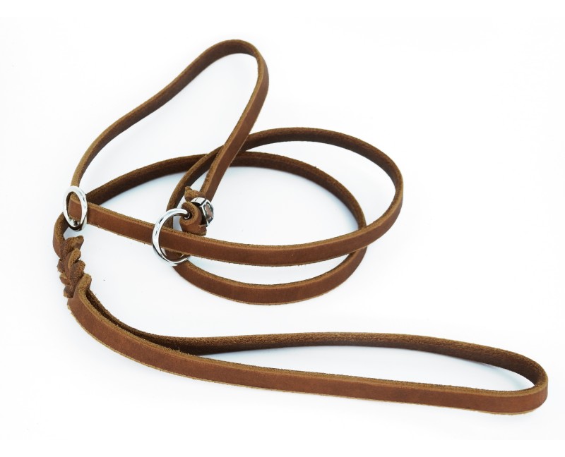 Lesa strangulanta de lux din piele pentru prezentare show caini