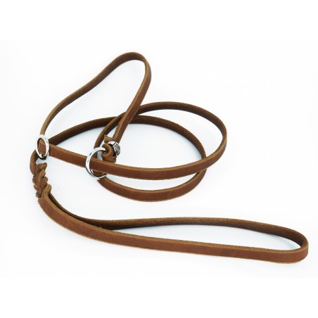 Lesa strangulanta de lux din piele pentru prezentare show caini