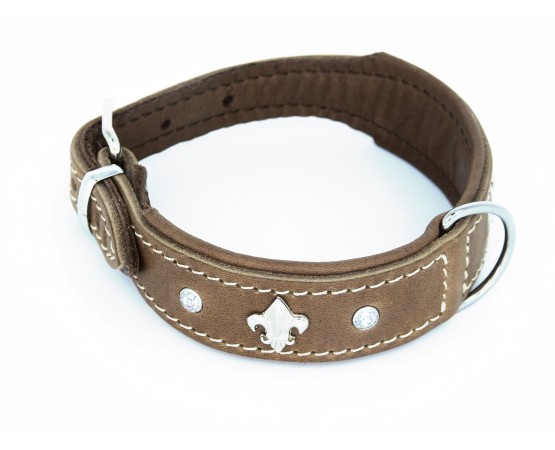 Zgarda de lux pentru caini Florenz Taupe