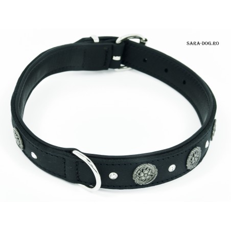 Zgarda de lux pentru caini Hibiscus Swarovski