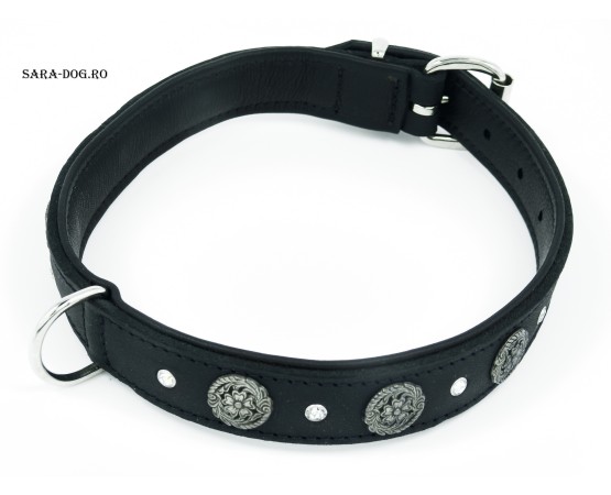 Zgarda de lux pentru caini Hibiscus Swarovski