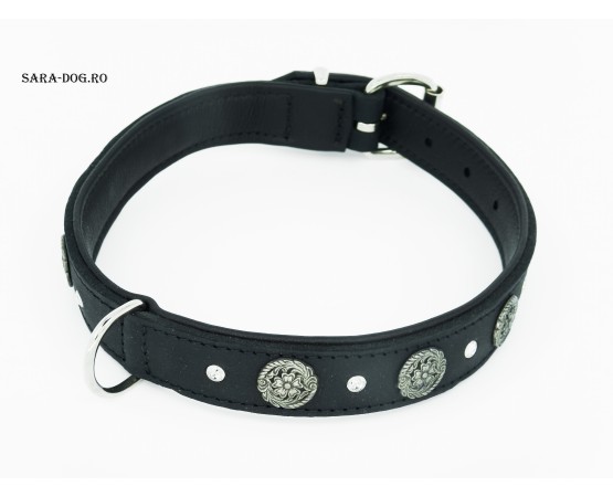 Zgarda de lux pentru caini Hibiscus Swarovski