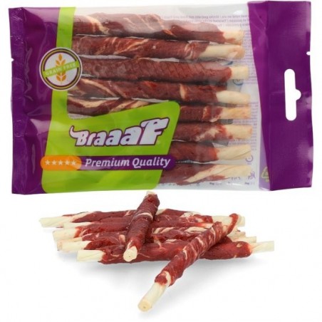 Recompense de ros pentru caini cu vita si peste Braaaf Rollstick Beef & Fish