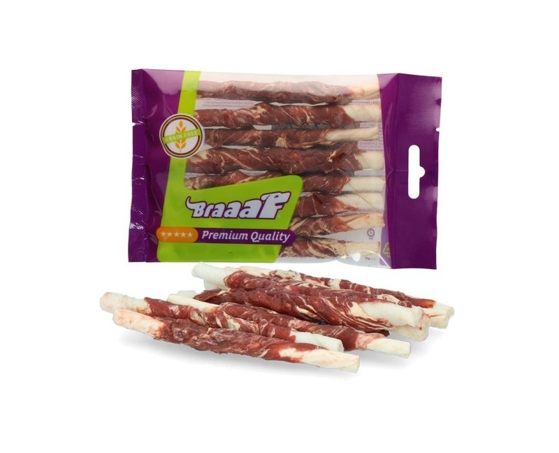 Recompense de ros pentru caini cu miel si peste Braaaf Rollstick Lamb & Fish