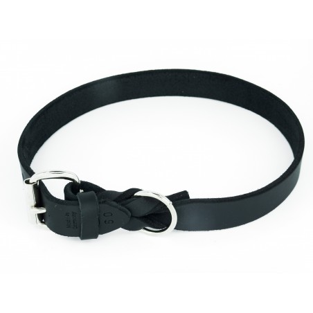 Zgarda din piele super premium pentru caini Black Mamba Leather