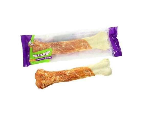 Os presat imbracat in carne de pui  Braaaf pentru caini