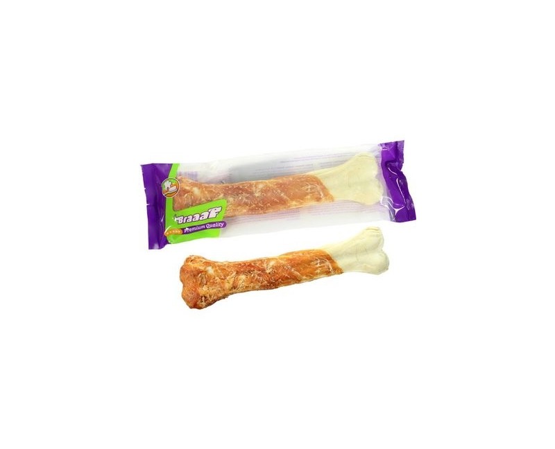 Os presat imbracat in carne de pui  Braaaf pentru caini