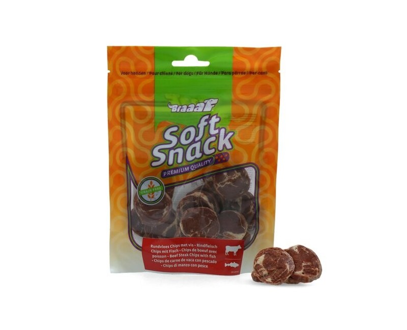 Recompense carne vita cu peste Braaaf pentru caini