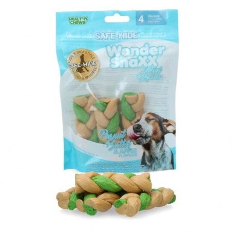 Recompense pentru caini Wonder Snaxx Mini Braid alune si mere
