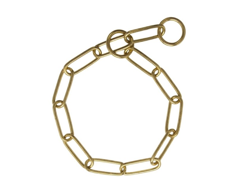 Zgarda strangulanta din alama  pentru dresaj canin