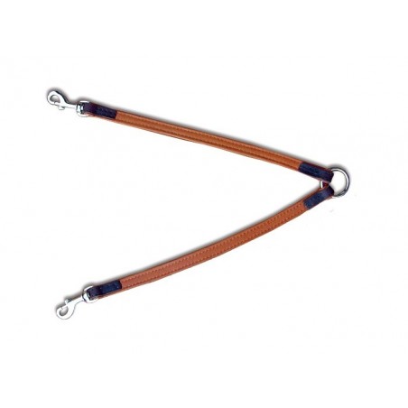 Lesă de lux dubla ( tip cuplu ) , din piele pentru caini