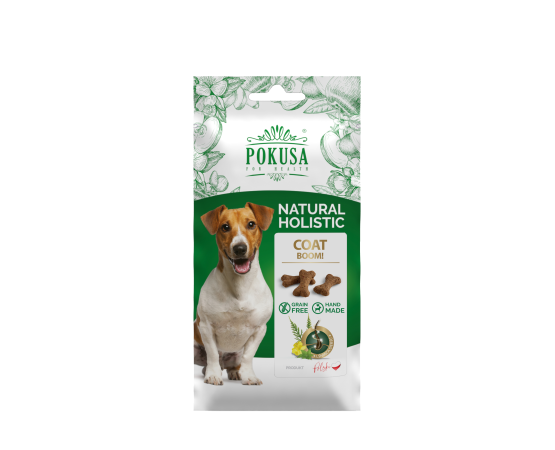 Biscuiti recompensa caini Natural Holistic Coat Boom 50 g