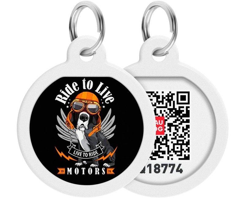 Medalion identificare caini WAW DOG Smart ID Ride To Live