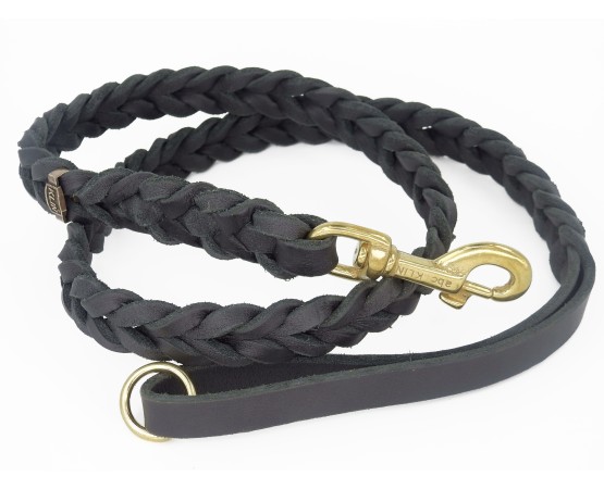 Lesa din piele naturala impletita pentru caini