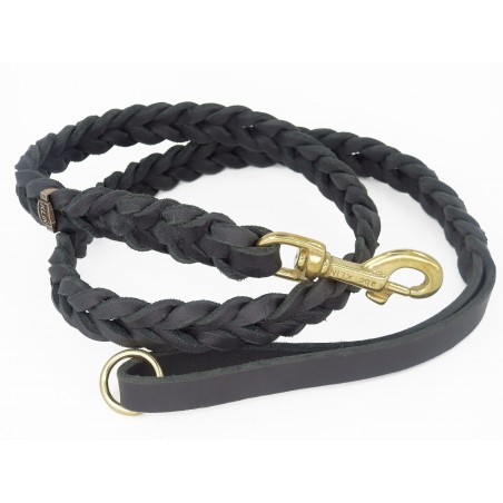 Lesa din piele naturala impletita pentru caini