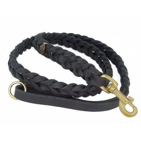 Lesa din piele naturala impletita pentru caini