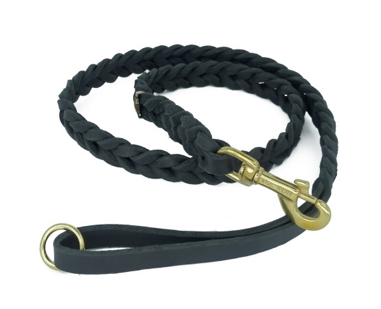 Lesa din piele naturala impletita pentru caini