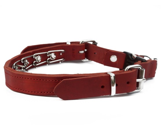 Zgarda de forta reglabila din piele naturala ABC Sport Klin Germany pentru dresaj canin