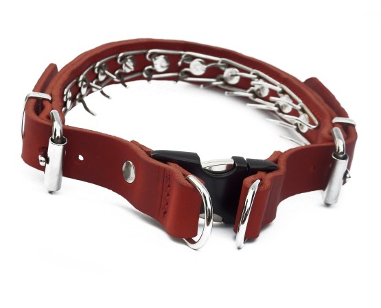 Zgarda de forta reglabila din piele naturala ABC Sport Klin Germany pentru dresaj canin