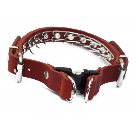 Zgarda de forta reglabila din piele naturala ABC Sport Klin Germany pentru dresaj canin