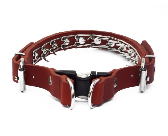 Zgarda de forta reglabila din piele naturala ABC Sport Klin Germany pentru dresaj canin