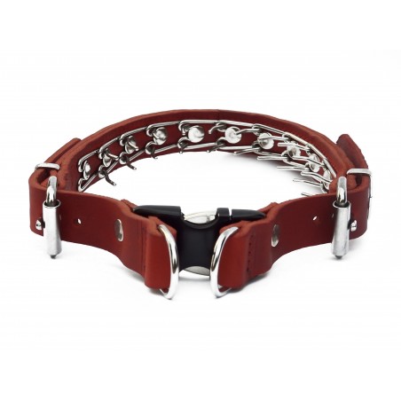 Zgarda de forta reglabila din piele naturala ABC Sport Klin Germany pentru dresaj canin