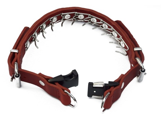 Zgarda de forta reglabila din piele naturala ABC Sport Klin Germany pentru dresaj canin