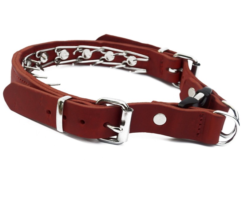 Zgarda de forta reglabila din piele naturala ABC Sport Klin Germany pentru dresaj canin