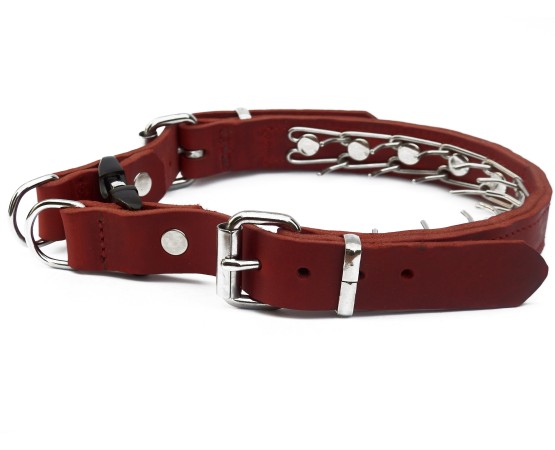 Zgarda de forta reglabila din piele naturala ABC Sport Klin Germany pentru dresaj canin