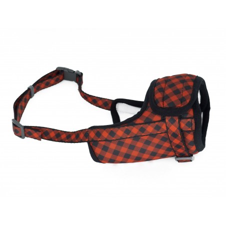 Botnita ajustabila WAWDOG Red Plaid pentru caini