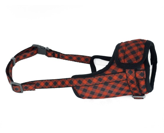Botnita ajustabila WAWDOG Red Plaid pentru caini