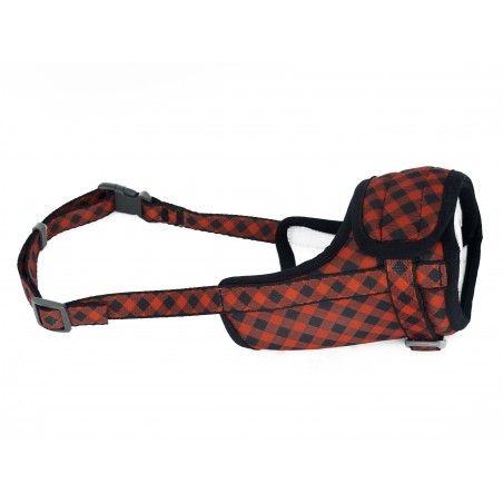 Botnita ajustabila WAWDOG Red Plaid pentru caini