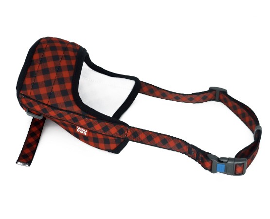 Botnita ajustabila WAWDOG Red Plaid pentru caini