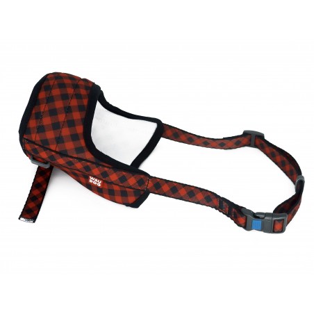 Botnita ajustabila WAWDOG Red Plaid pentru caini