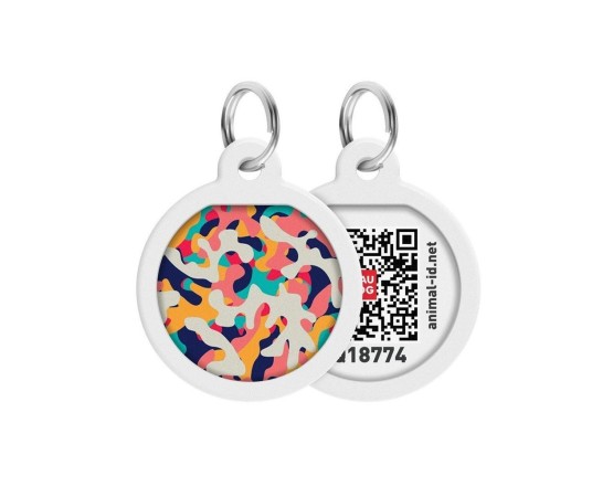 Medalion WAWDOG Smart ID Multicolored Camo pentru caini
