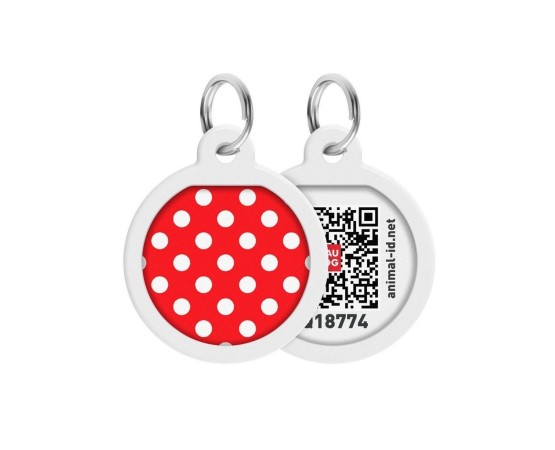 Medalion WAWDOG Smart ID Polka Dots pentru caini