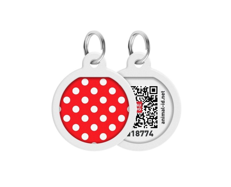 Medalion WAWDOG Smart ID Polka Dots pentru caini
