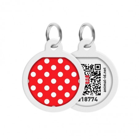 Medalion WAWDOG Smart ID Polka Dots pentru caini