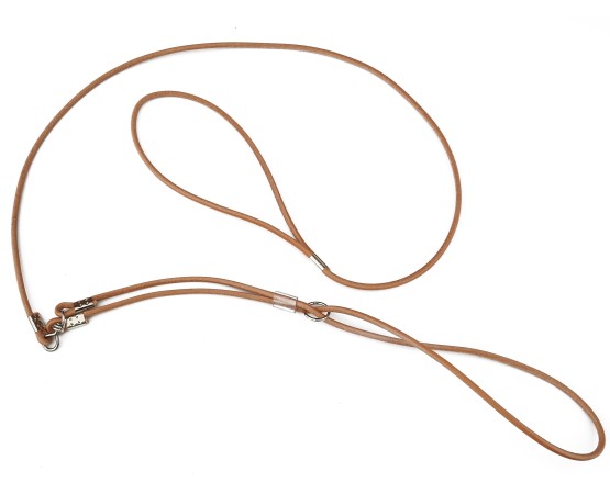 Lesa profesionala din piele rotunda pentru prezentare caini expozitii